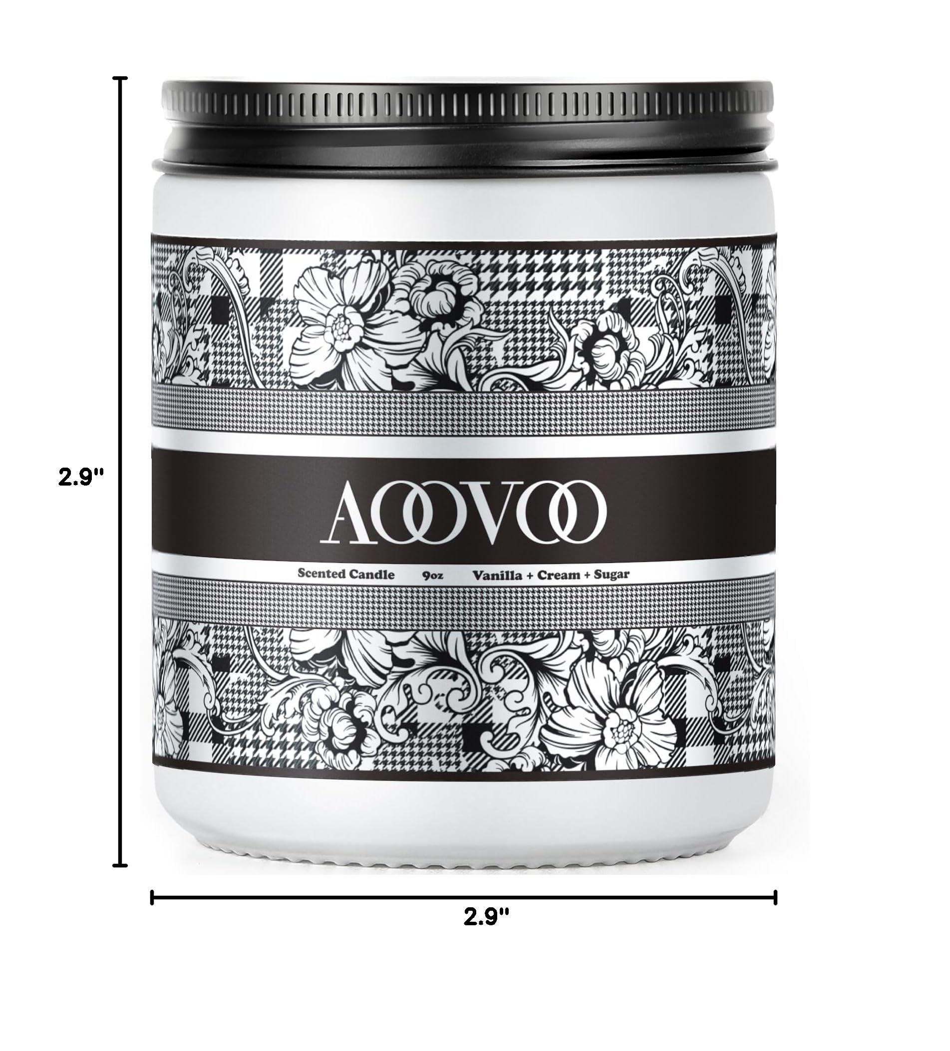 AOOVOO Wood Wick Scented Candles - Vanilla & Cream Soy Candles for Relaxation & Gifts