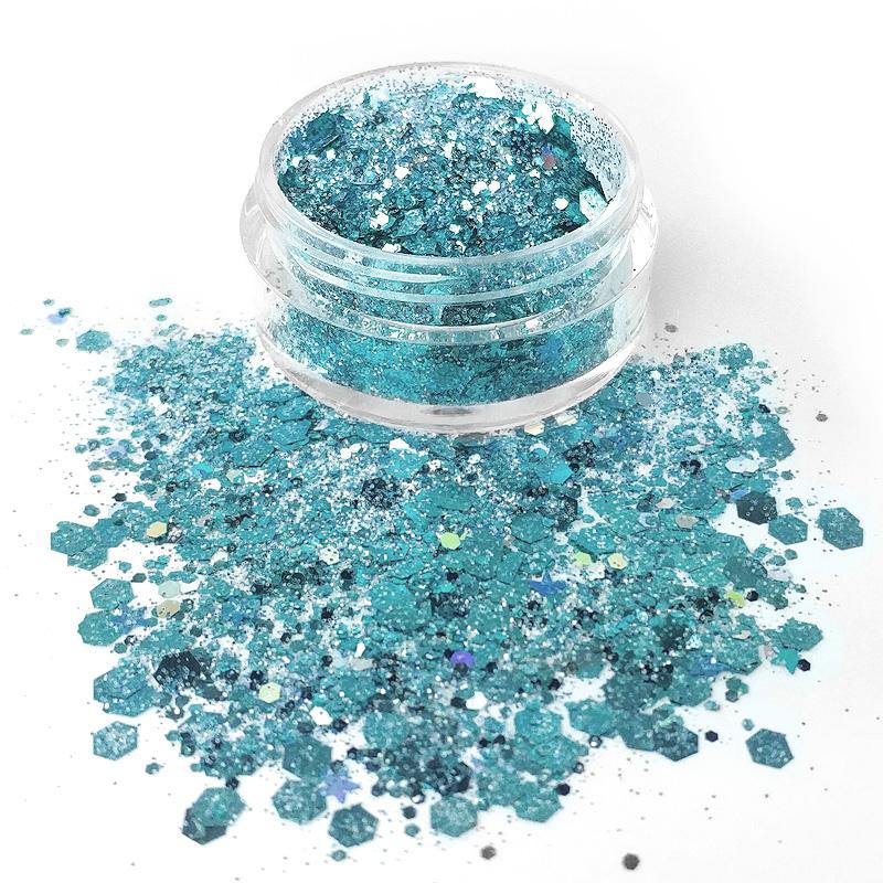 Vivid Glitter Angelic Ice Loose Glitter Jar - 7.5g Premium Cosmetic Glitter for Nails, Face, Body & DIY Crafts - Perfect for Makeup, Festival Looks & Art Projects