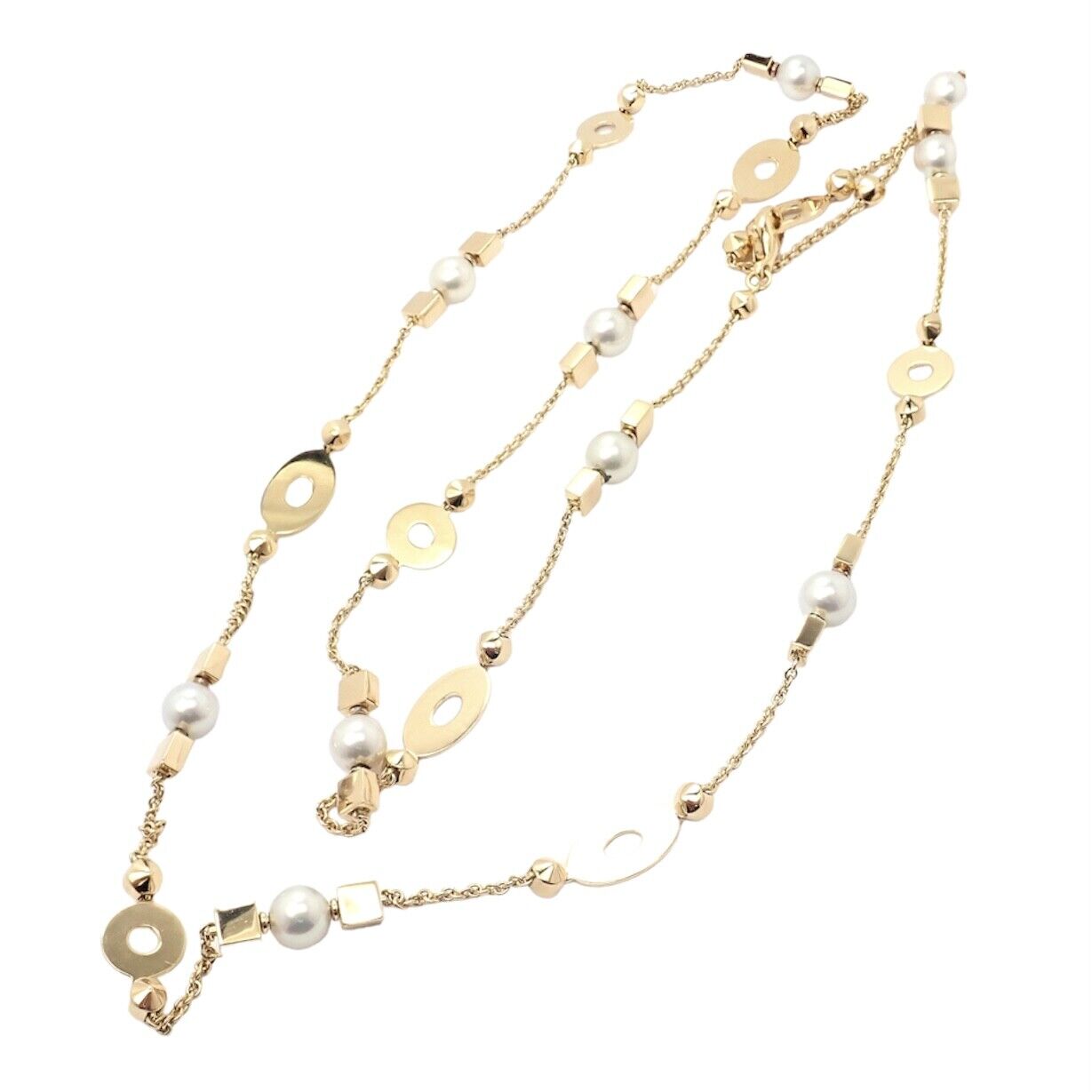 Authentic Bulgari Bvlgari Lucea 18k Yellow Gold 34.7mm Pearl Necklace for Women - Luxury Jewelry Gift for Anniversary, Wedding & Special Occasions