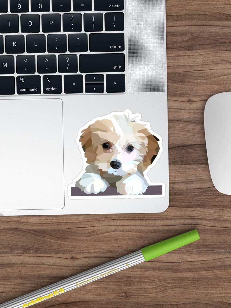 3 Pack Cute Cavachon Dog Vinyl Stickers - Waterproof & Durable Decals for Laptops, Phones, Cars, Fridge, Guitar - Funny Pet Lover Gift for Kids & Adults - Perfect for School, Office, Travel & Home Decor