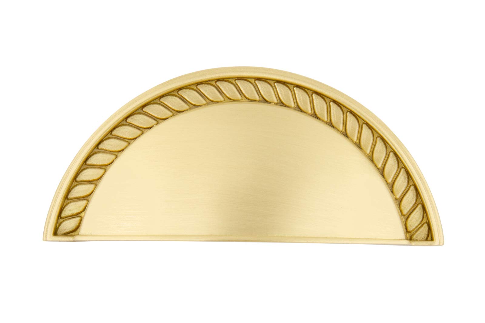 Satin Brass Cup Pull Rope - Vintage Cabinet Handle for Kitchen & Bathroom