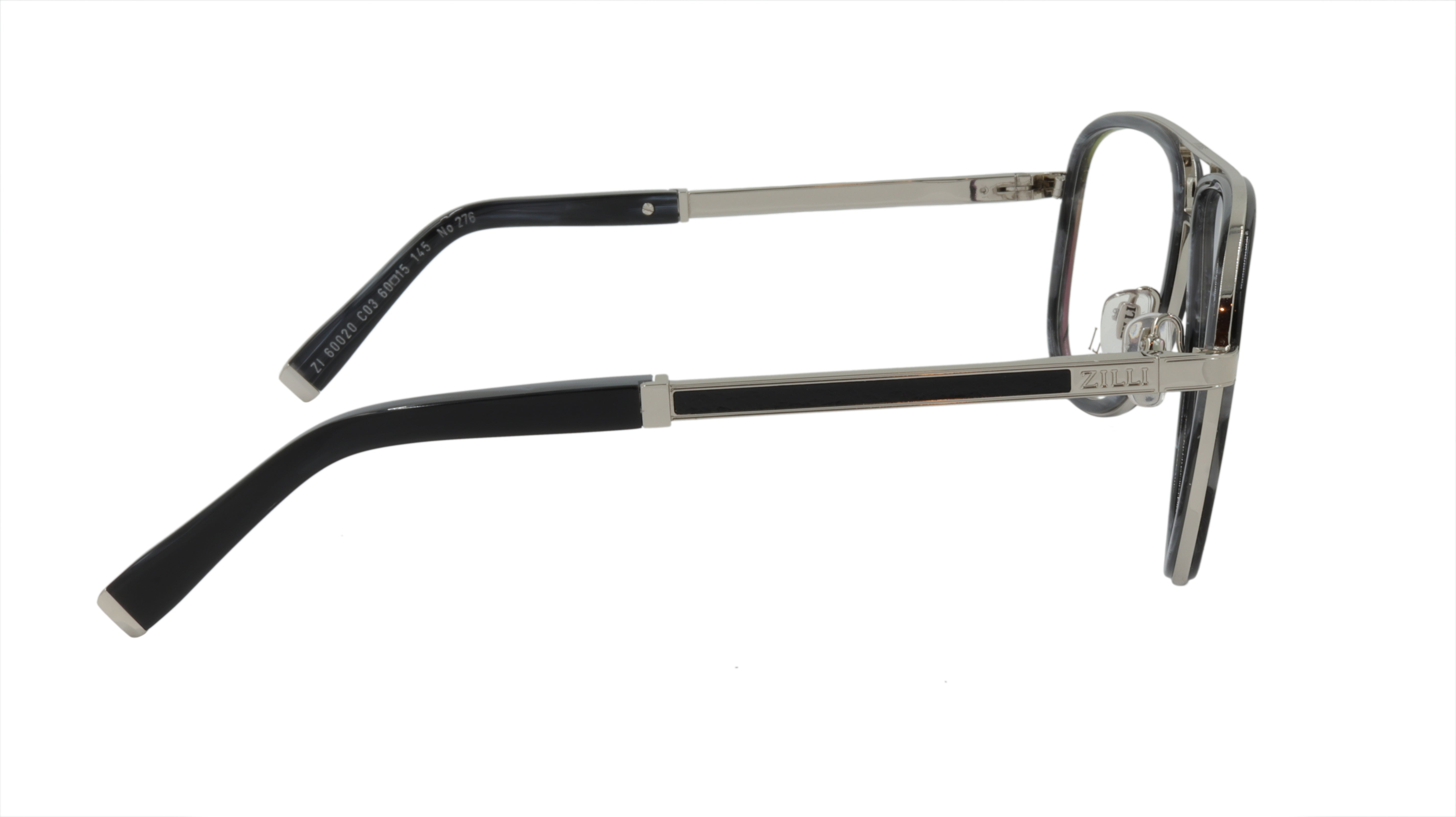 Premium ZILLI Eyeglasses Frame - Titanium & Acetate Leather - Made in France (Model ZI 60020 C03) - Perfect for Business & Formal Occasions