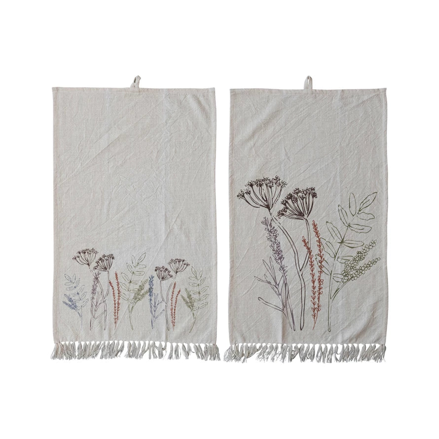 Premium Cotton Kitchen Towels with Floral Design - Absorbent & Durable Dish Cloths for Cooking, Baking & Cleaning - Perfect for Home, Restaurant & Gift Use
