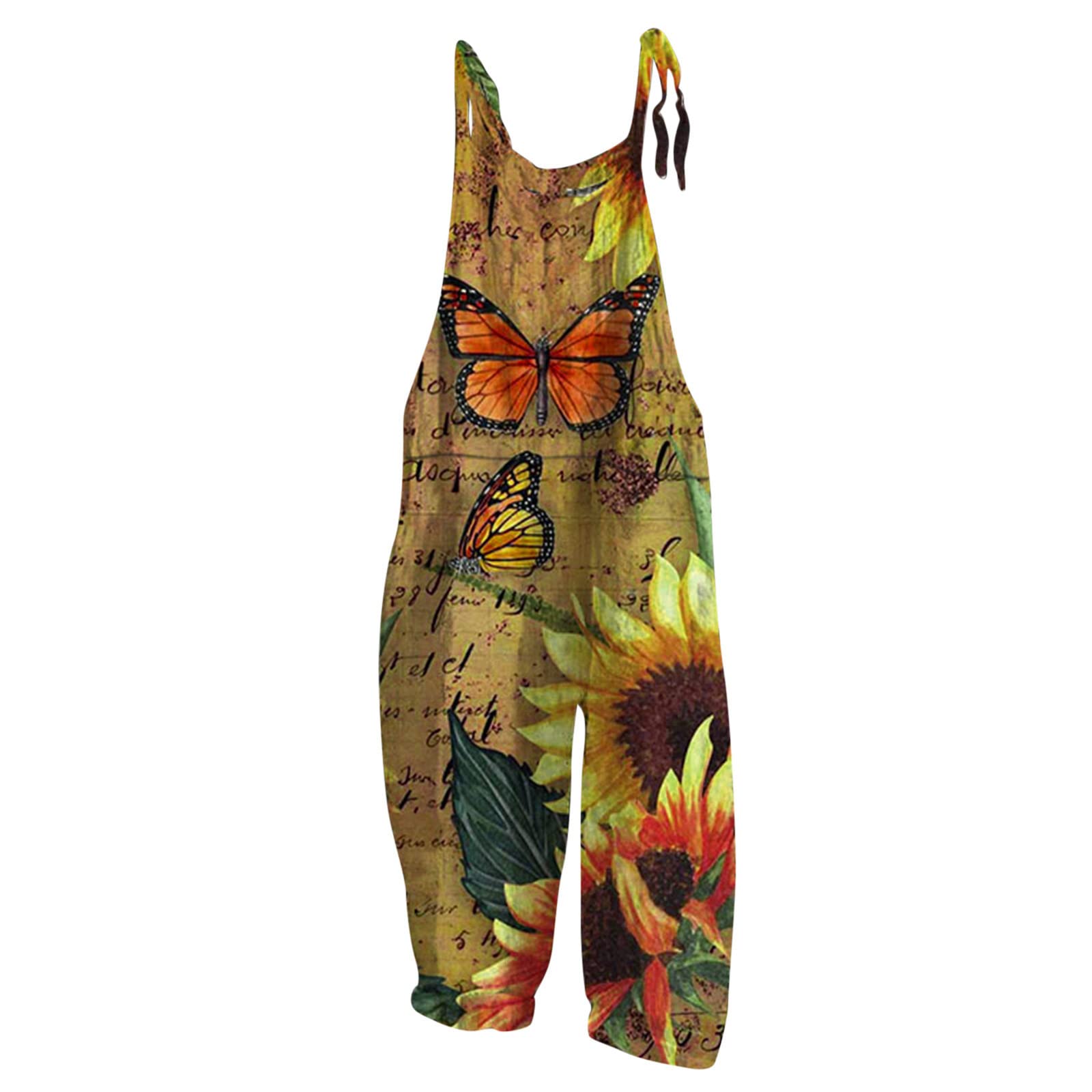 Women's Loose Fit Casual Graphic Strap Jumpsuit with Pockets | Fashion One Piece Overalls for Everyday Wear | Perfect for Street Style, Weekend Outings & Summer Fashion 2022
