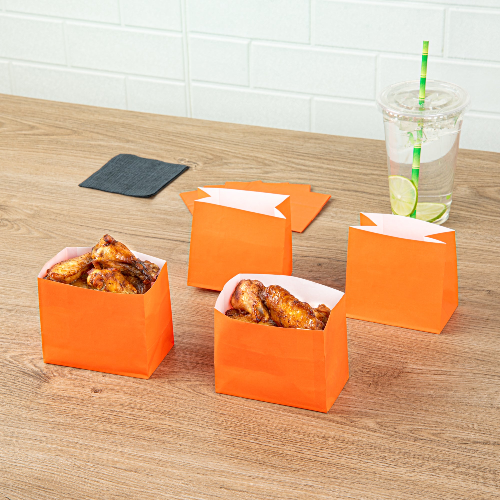 Eco-Friendly Orange Paper Snack Bags - 4.25