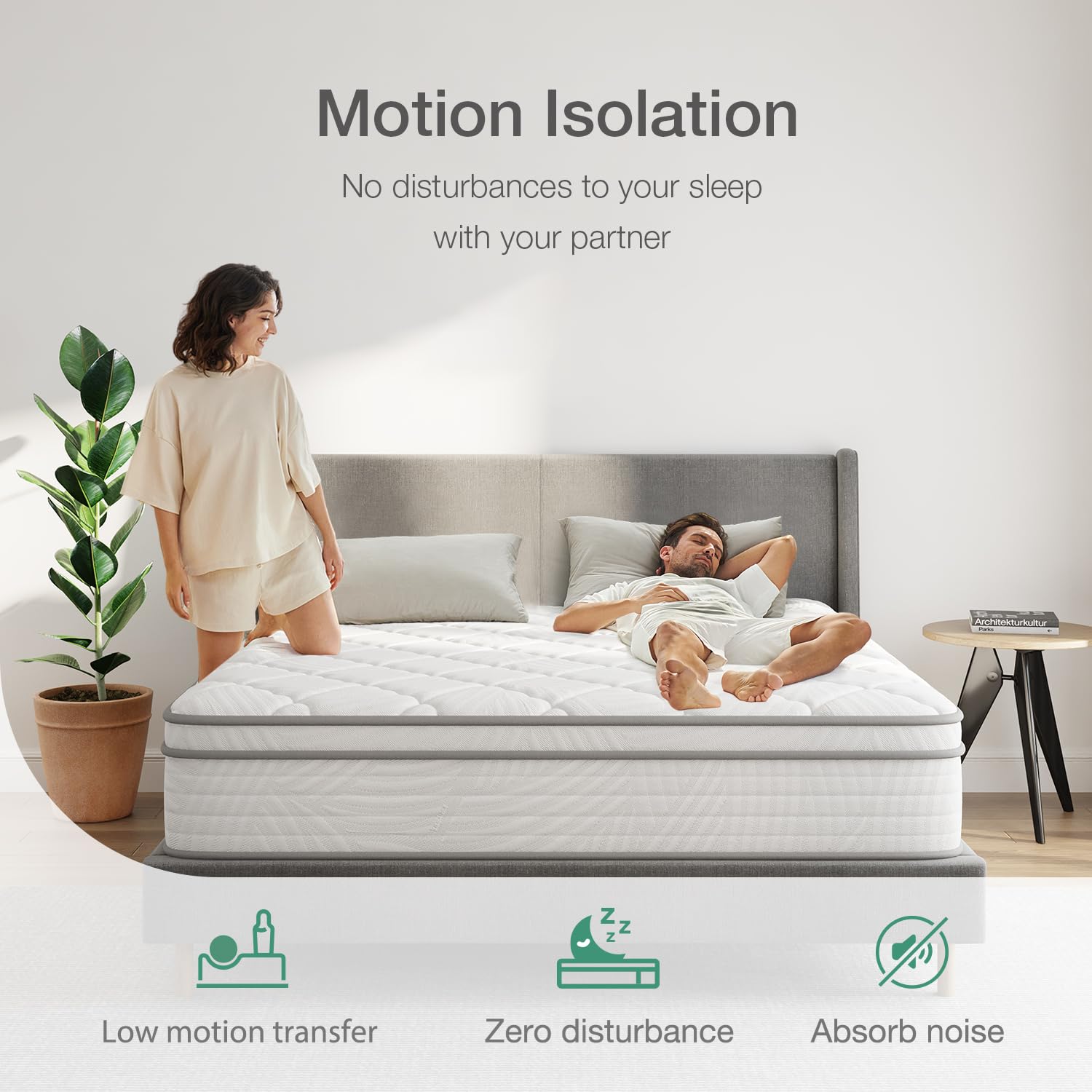 Novilla 10 Inch Queen Size Hybrid Mattress - Gel Memory Foam & Pocket Springs for Back Pain Relief - CertiPUR-US Certified - Perfect for Bedroom, Guest Room & RV Use