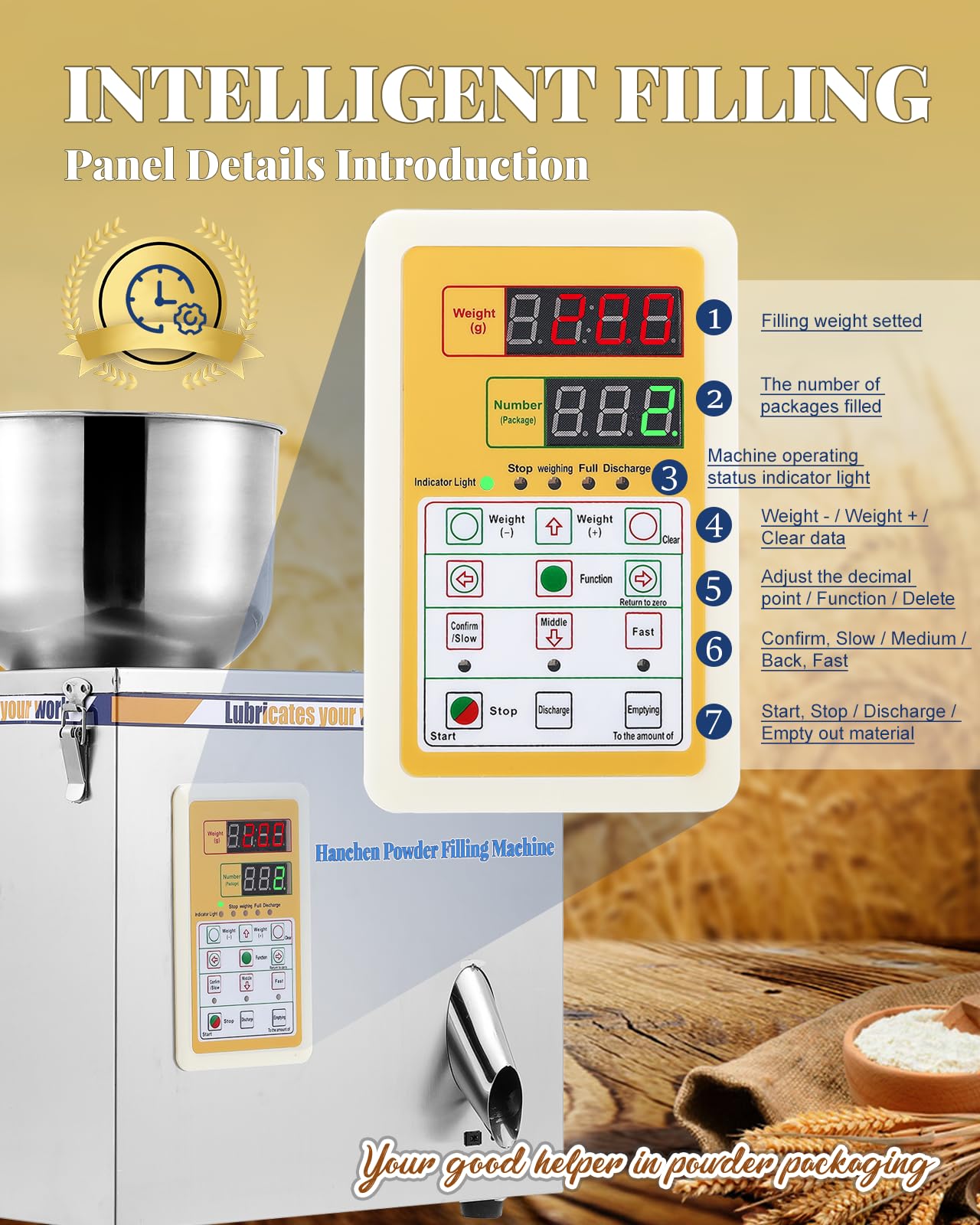 Automatic 1-20g Powder Filling Machine for Tea, Seeds, Grains & Glitters - Electric Foot Pedal Operated 110V Filler | Perfect for Home, Cafe & Small Business Packaging Needs