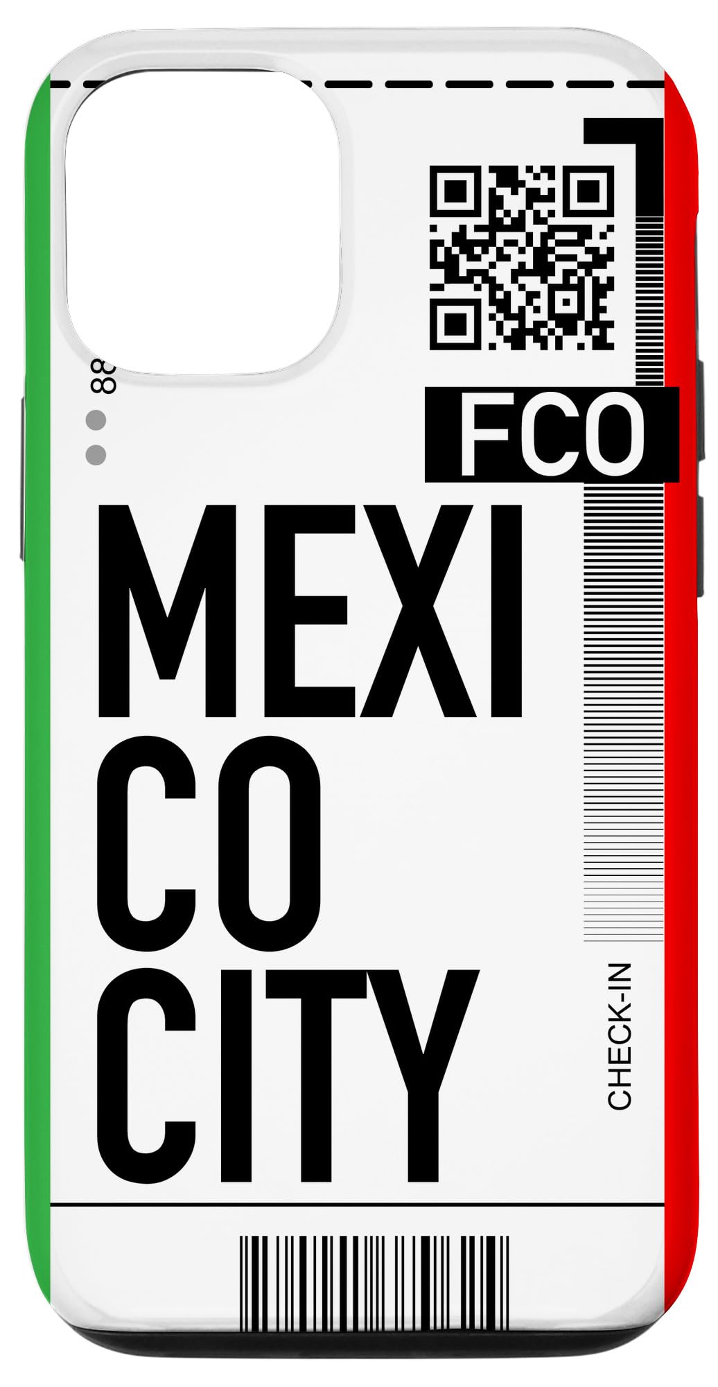 iPhone 12/12 Pro Mexico City Air Ticket Phone Case - Stylish Boarding Pass Design for Travel Enthusiasts - Perfect for Airport and Plane Adventures