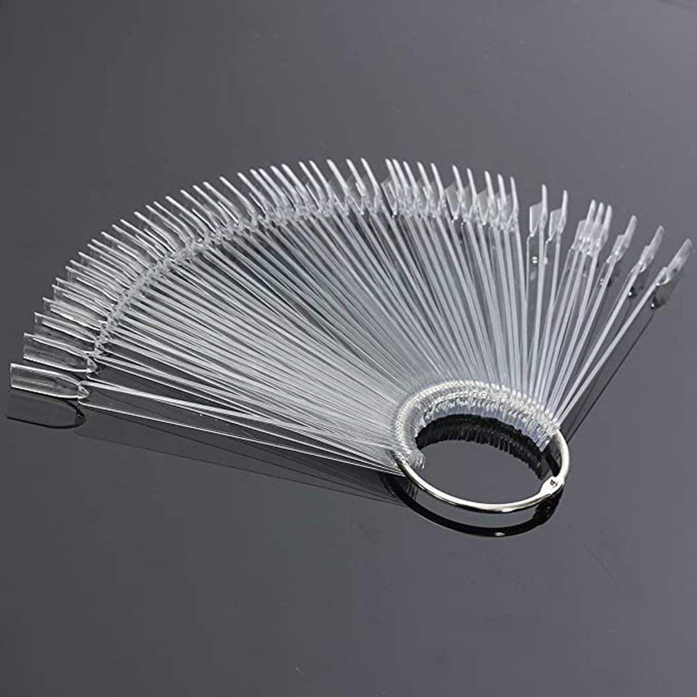 Clear Acrylic Nail Polish Display Stand - Fan-Shaped Practice Nail Board for Salon & DIY Manicure Training - Perfect for Nail Technicians, Students & Home Use