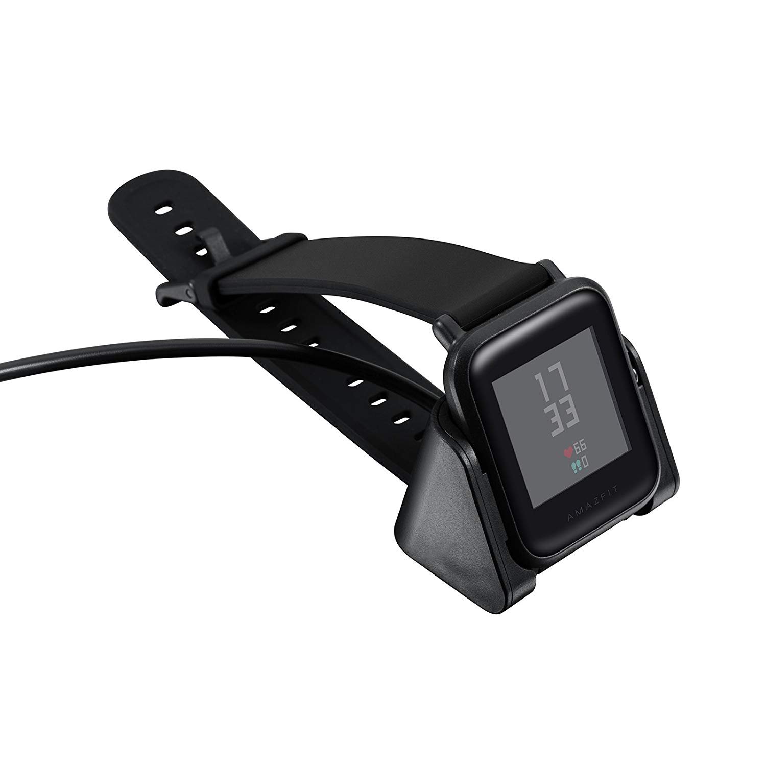 2PCS Replacement USB Charging Cable Dock for Amazfit Bip/Bip Lite Smartwatch - Fast Charging Cord Compatible with Amazfit Bip Series (Black) - Perfect for Home, Office & Travel Use