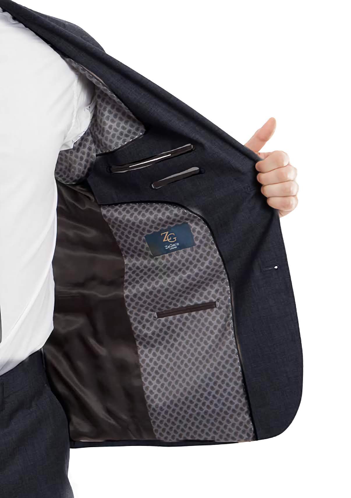 Premium Italian Wool Suit for Men - Modern Fit 2-Piece Navy Business Suit | Perfect for Weddings, Office & Formal Events