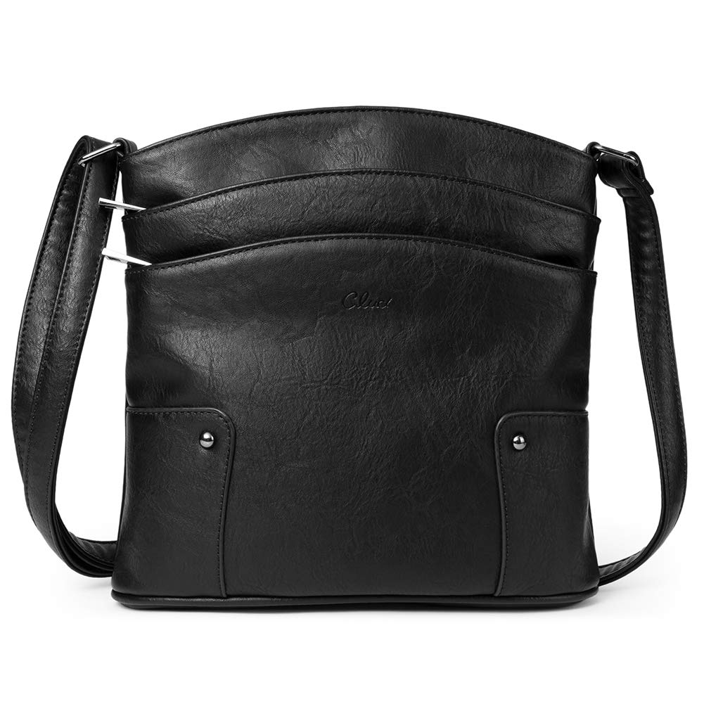 CLUCI Women's Leather Crossbody Bag - Vintage Shoulder Purse with Triple Pockets for Travel, Vacation & Everyday Use | Perfect Gift for Her