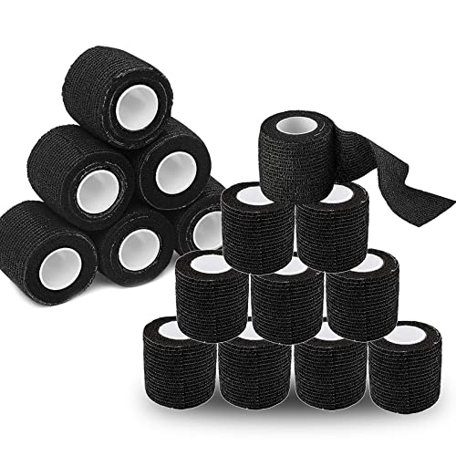 SOTICA 16 PCS Tattoo Grip Tape, Disposable Elastic Self-Adherent Wrap for Tattoo Supplies (2” x 5 Yards) - Ideal for Tattoo Artists and Professional Tattoo Studios