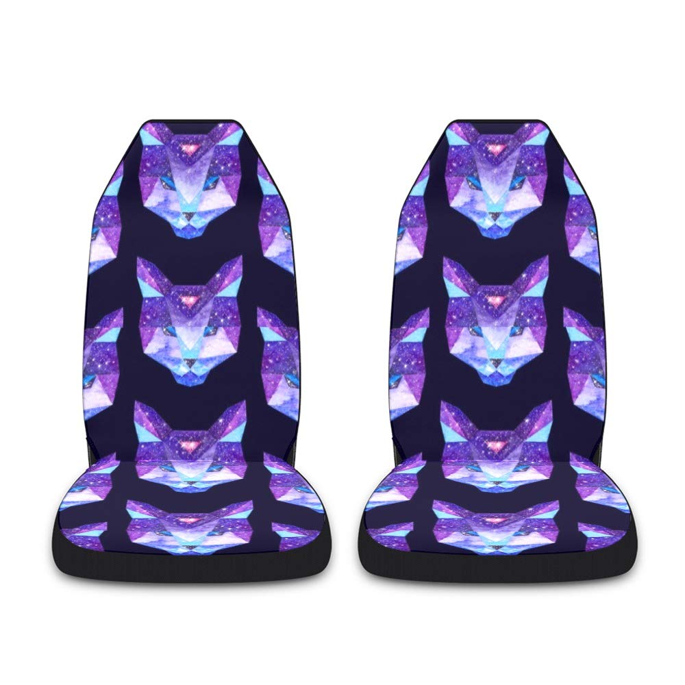 Galaxy Cat Waterproof Car Seat Covers - Front Set of 2 Universal Fit for Cars, Trucks, SUVs & Vans | Pet-Friendly Vehicle Seat Protectors & Mats for Cat Lovers - Perfect for Road Trips & Daily Commutes