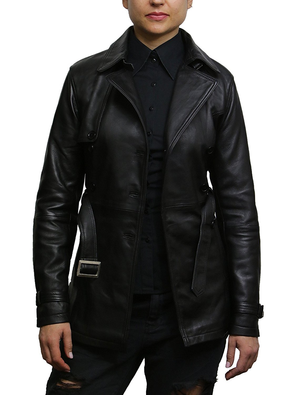 BRANDSLOCK Women's Genuine Leather Biker Jacket - Stylish Motorcycle Coat for Riding & Fashion - Perfect for Bikers, Casual Outfits & Night Out