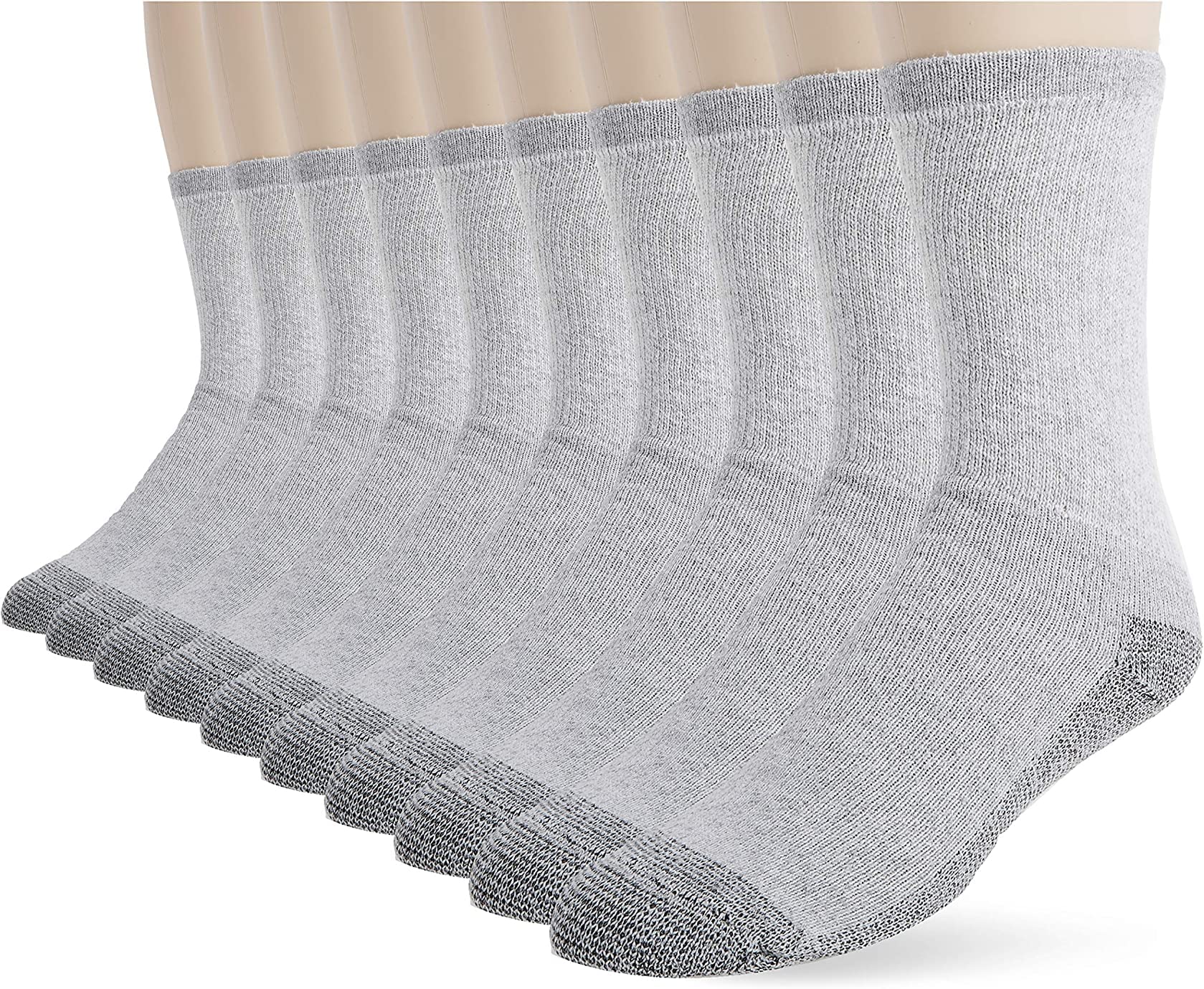 Fruit of the Loom Men's Workgear Durable Cotton Tube Socks with Arch Support & Cushioning - Breathable Work Socks for Construction, Hiking & Outdoor Activities