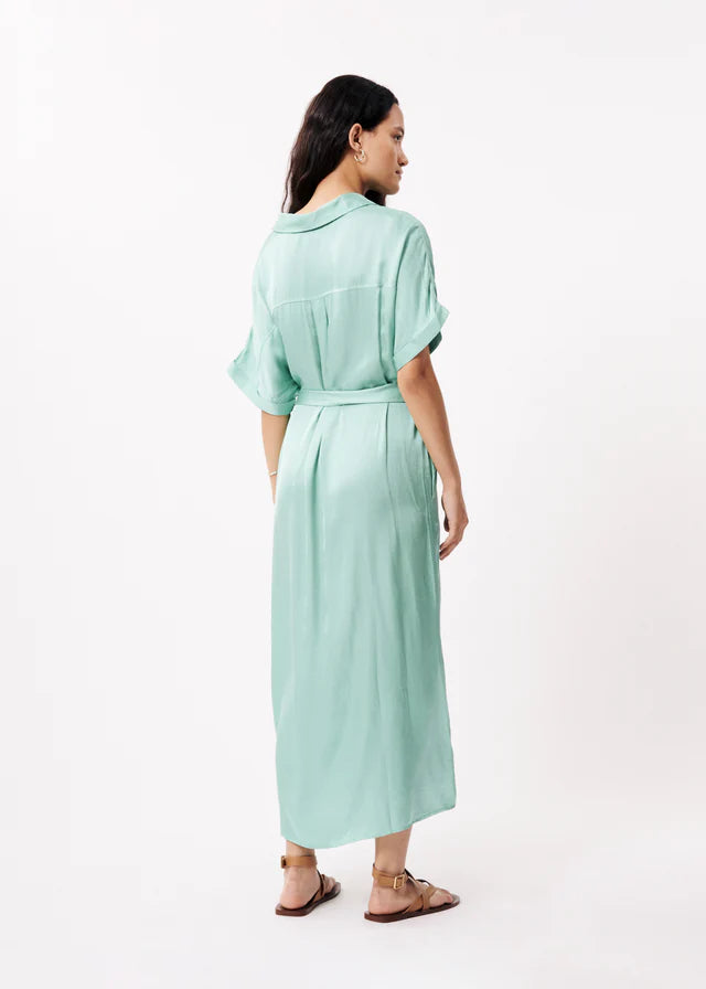 Genie Short Sleeve Dress for Women - Turquoise Bohemian Summer Dress - Perfect for Beach Vacations, Music Festivals & Casual Outings