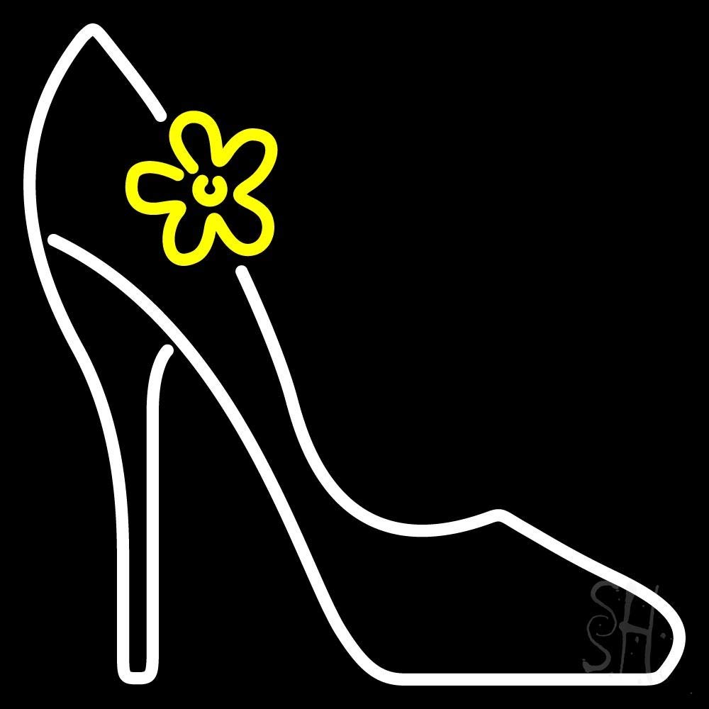 24x24 Inches High Heels LED Neon Sign with Dimmer - Black Square Cut Acrylic Backing, Bright Premium Indoor Neon Light for Store Decor, Boutique Display - Perfect for Shoe Stores, Fashion Retail & Wedding Dress Shop Lighting