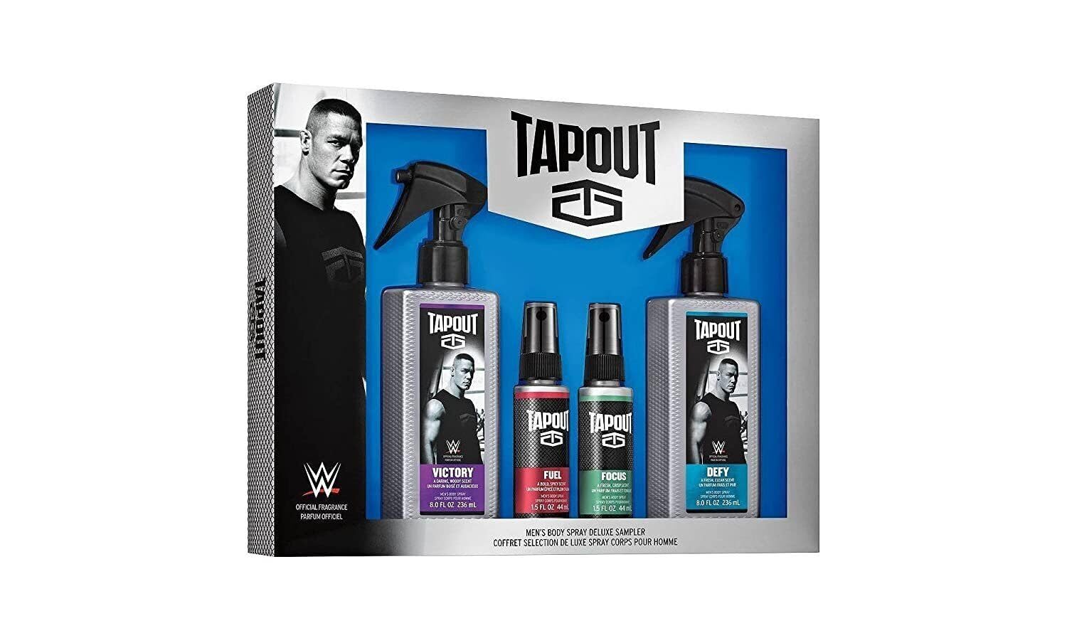 Tapout Men's Body Spray Sampler Set - 4 Fresh Scents for Men | Cologne Gift Set for Gym, Work & Night Out | Long-Lasting Fragrance Deodorant Spray