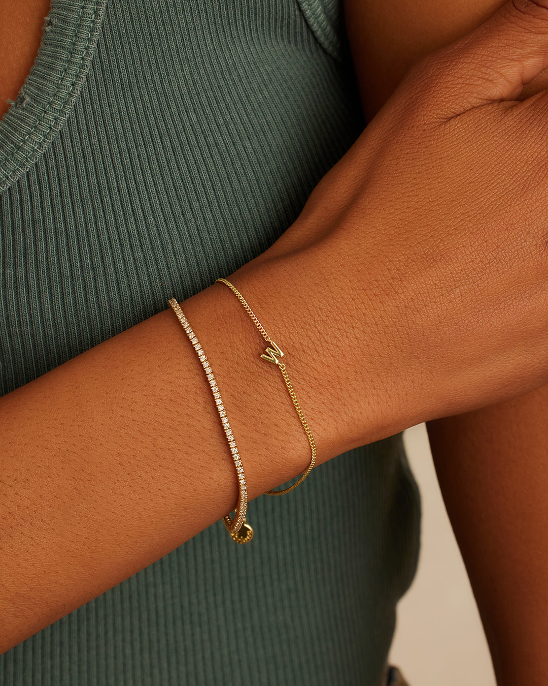 Wilder Mini Alphabet Bracelet - Personalized Initial Letter Bracelet for Women & Girls - Trendy Stackable Jewelry for Everyday Wear & Gifts