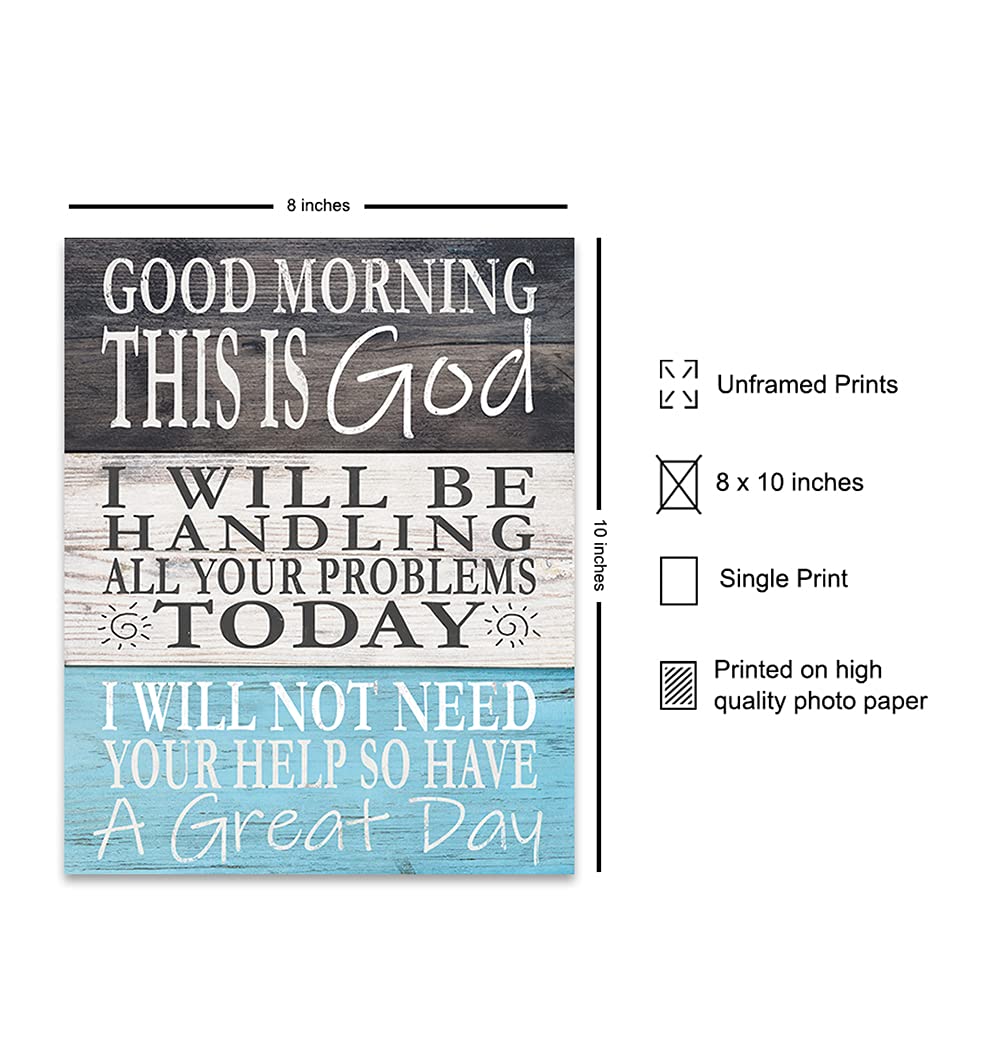 Religious Wall Decor - Christian Gifts for Women & Men - Catholic Home Decor - Inspirational Bible Quotes Sign - Faith-Based Wall Art in Light Blue | Perfect for Church, Bedroom & Spiritual Spaces