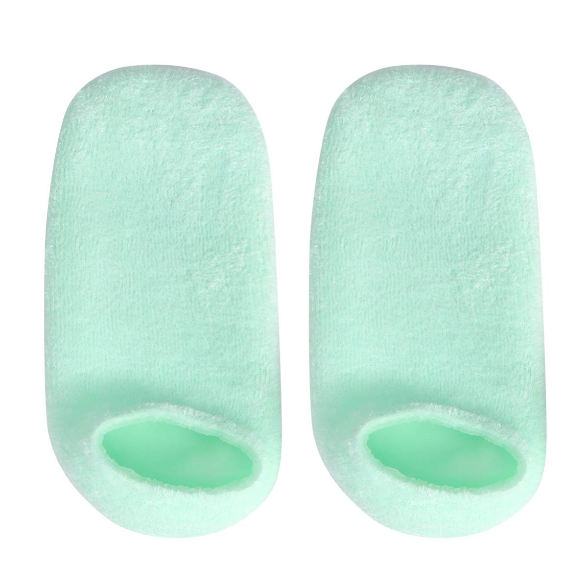 Artibetter 1 Pair Gel Fingerless Moisturizing Socks for Dry Cracked Feet - Breathable Boat Socks for Women & Men (Green) - Perfect for Overnight Foot Care, Pedicures & Healing Cracked Heels