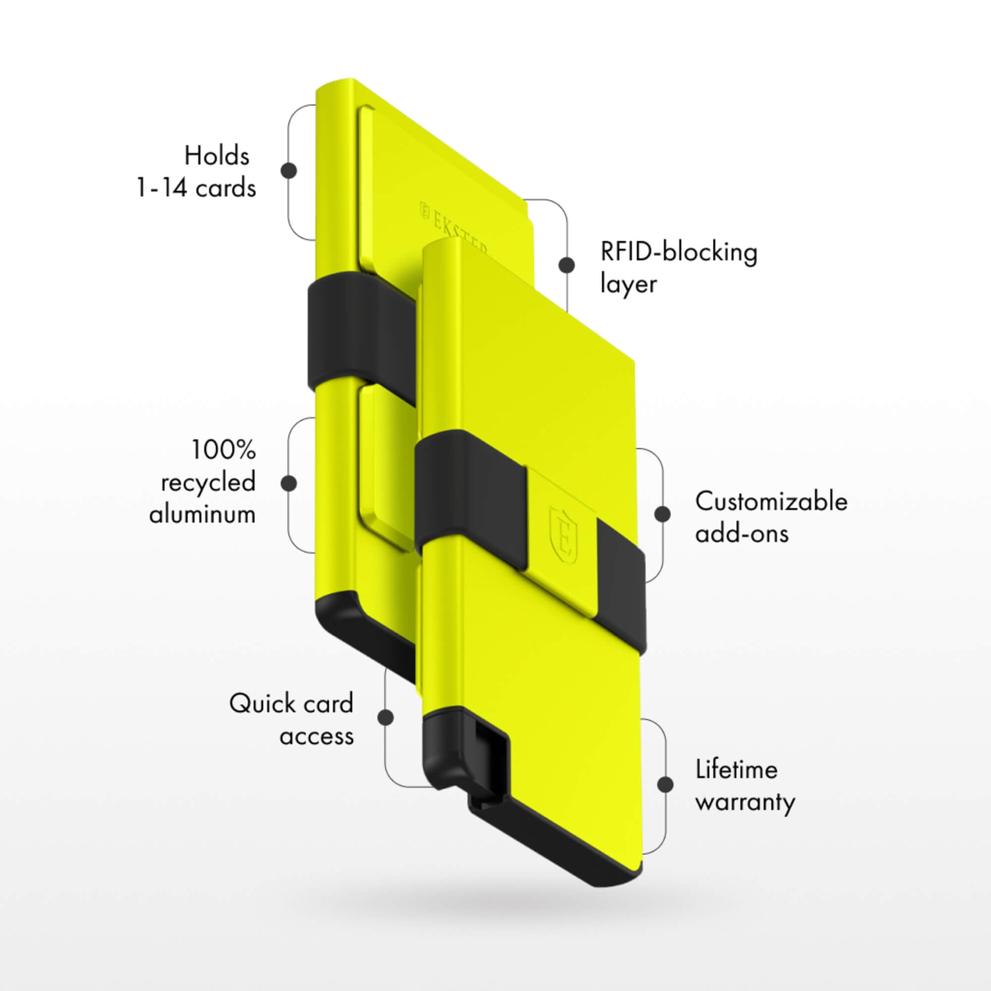 Ekster Pro RFID Blocking Aluminum Card Holder - Slim Minimalist Wallet for Men & Women - Perfect for Travel, Business & Everyday Carry