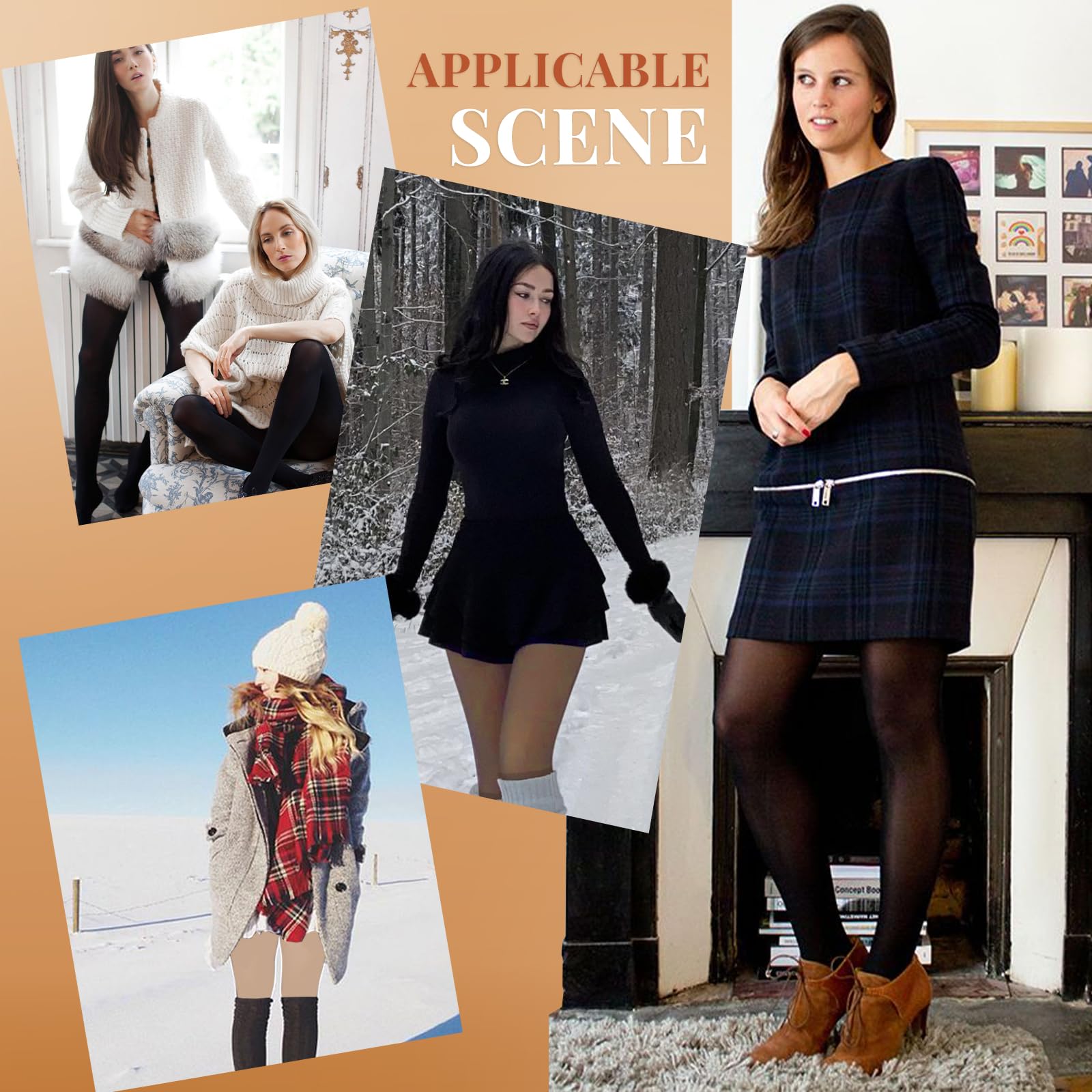 NexiEpoch Fleece Lined Tights for Women - Warm Thermal Leggings for Winter Outfits