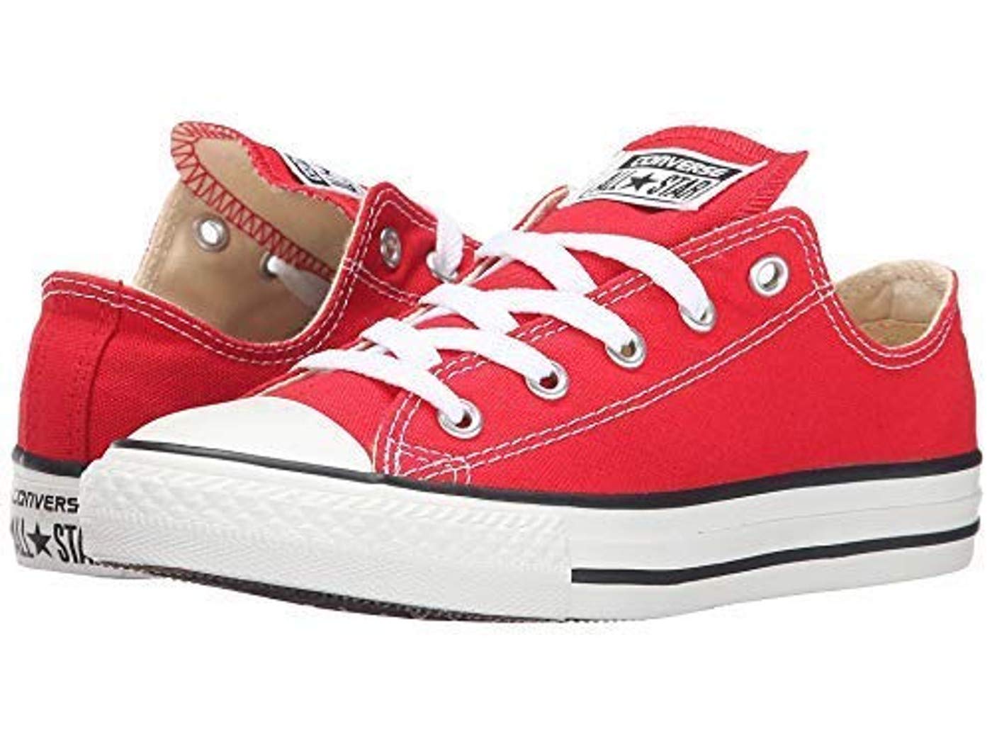Converse Chuck Taylor All Star Low Top Sneakers - Red Canvas Casual Shoes for Men & Women | Perfect for Everyday Wear, Street Style & Skateboarding
