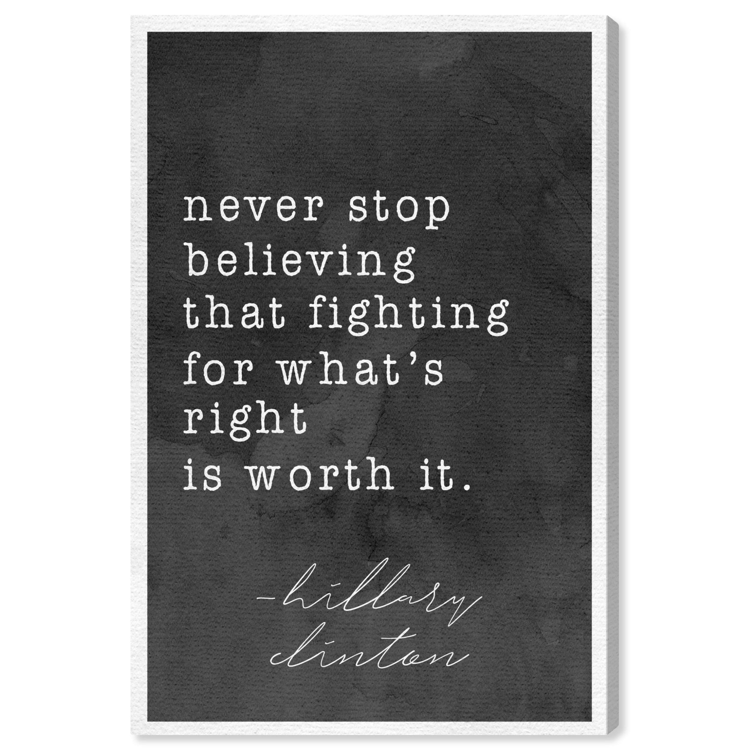 Oliver Gal Artist Co. 'Never Stop Believing' Inspirational Wall Art Canvas Print - 30x45 Inches Black & White Home Decor - Perfect for Living Room, Bedroom & Office Decorations