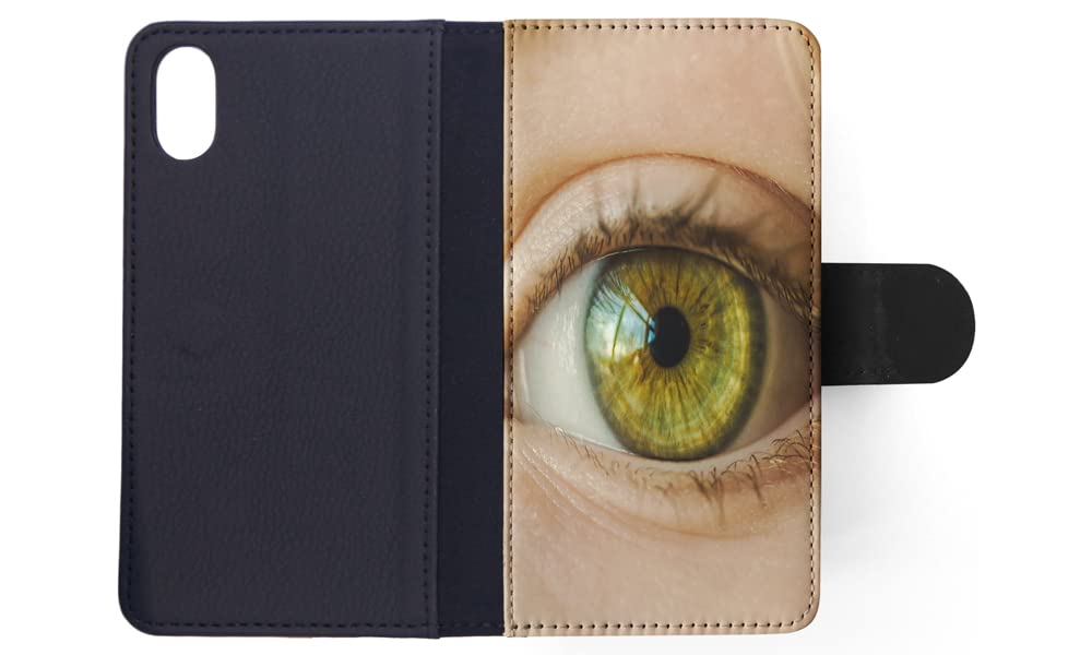 Hazel Green Eyes Flip Wallet Phone Case for Apple iPhone X & Xs - Stylish Protective Cover with Card Holder for Everyday Use