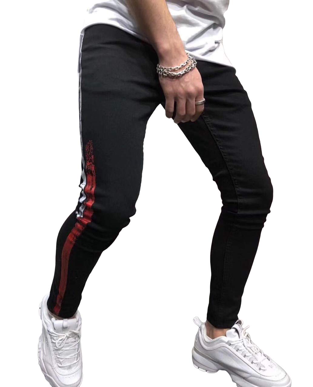 Enrica Men's Slim Fit Ripped Skinny Jeans - Stretch Denim Pants for Casual Wear & Night Out | Comfortable & Stylish