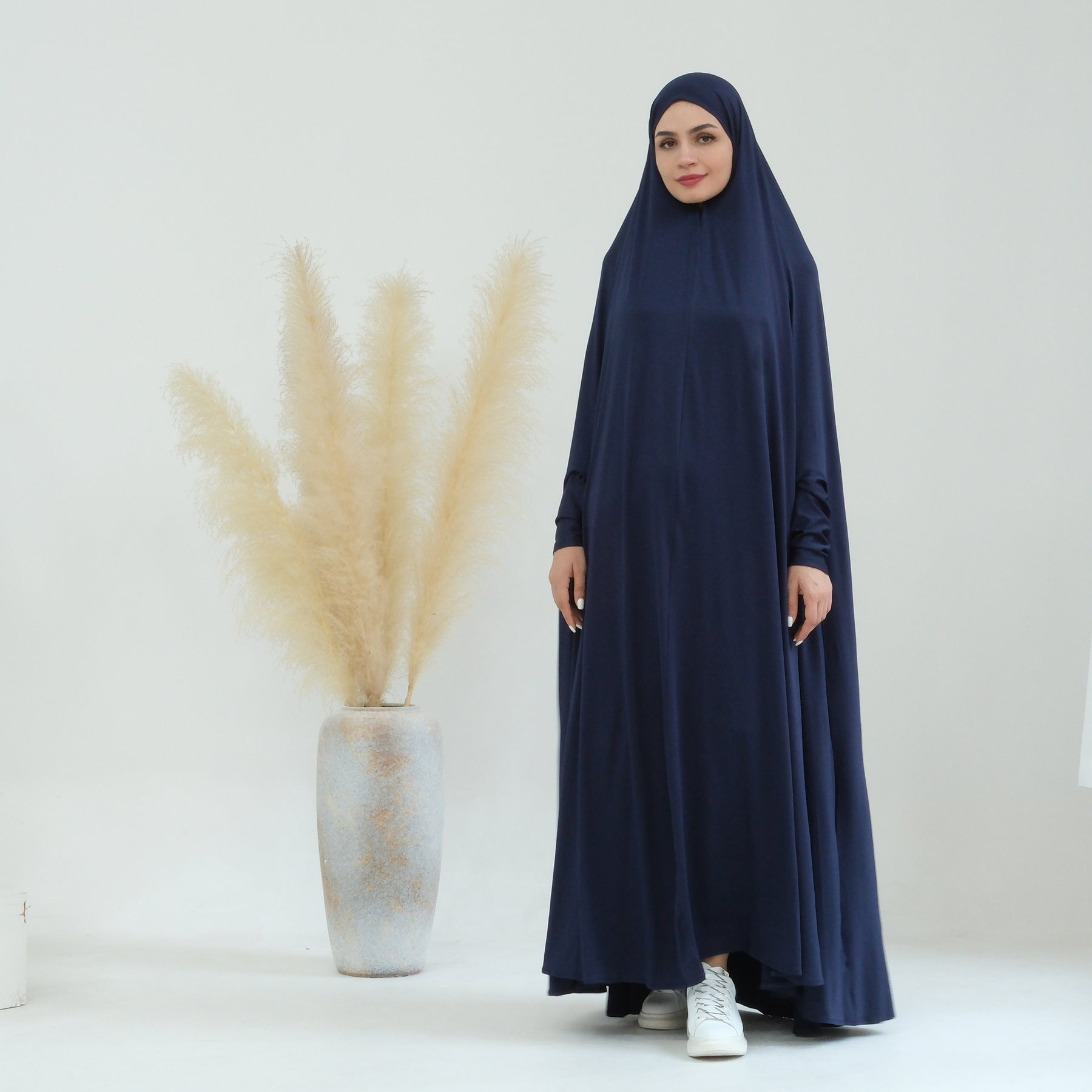 Awra Cape Hijab Combo - Navy Blue Modest Muslim Scarf & Shawl Set for Women - Perfect for Prayer, Work, and Everyday Wear