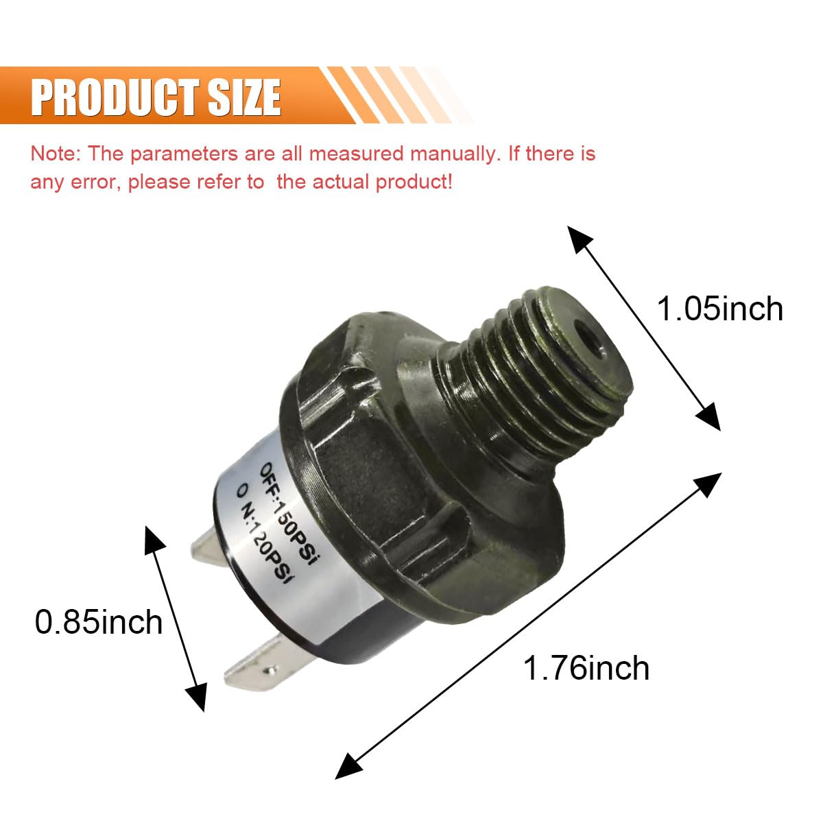 120-150 PSI Air Pressure Switch, 1/4