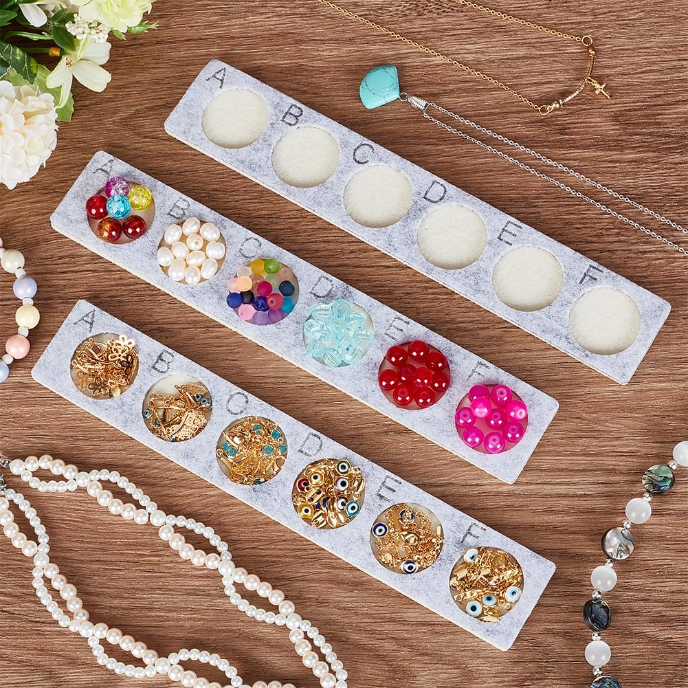 10pcs Bead Design Trays & Jewelry Organizer - Non-Slip Felt Beading Mat for Bracelet Making, Necklace Crafting - 8.6x1.4 Inch Bead Storage Tray (Perfect for DIY Jewelry Projects & Craft Organization)