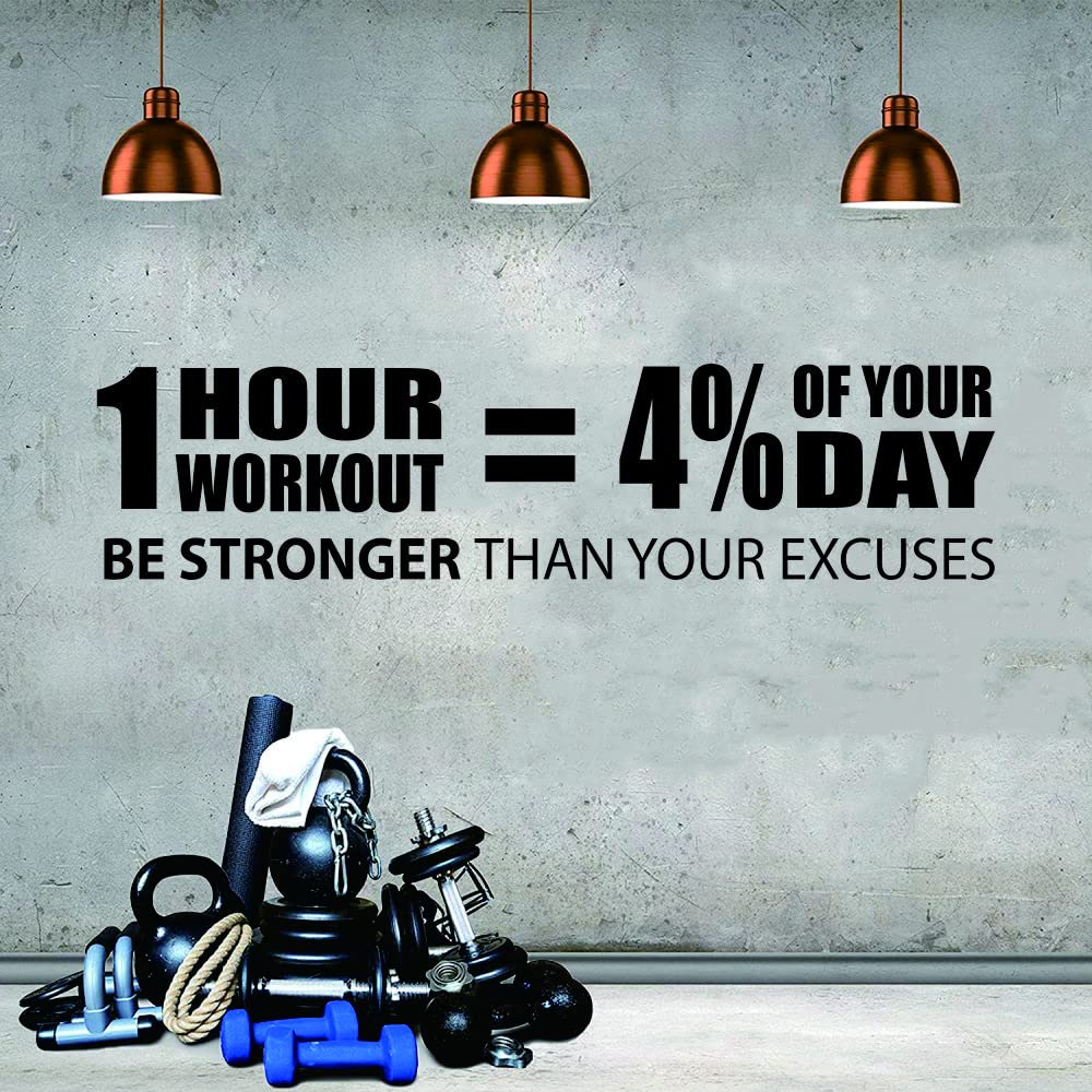ANFRJJI Motivational Workout Wall Decal - Removable PVC Gym Sticker for Home & Commercial Fitness Spaces - Perfect for Gym Wall Decor, Yoga Studios & CrossFit Centers - 9