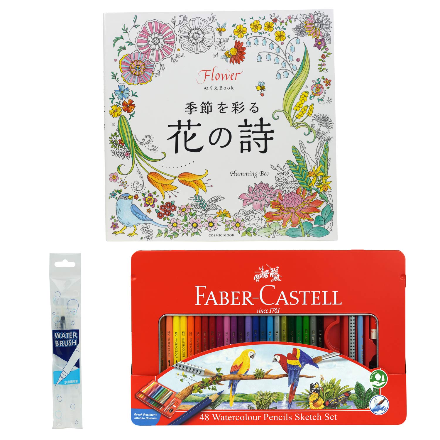 Faber-Castell FC48 Kisetsu Watercolor Colored Pencils Set - 48 Vibrant Colors for Artists & Coloring Books | Perfect for Seasonal Flower Poetry Art, Adult Coloring Therapy & Creative Gift Ideas