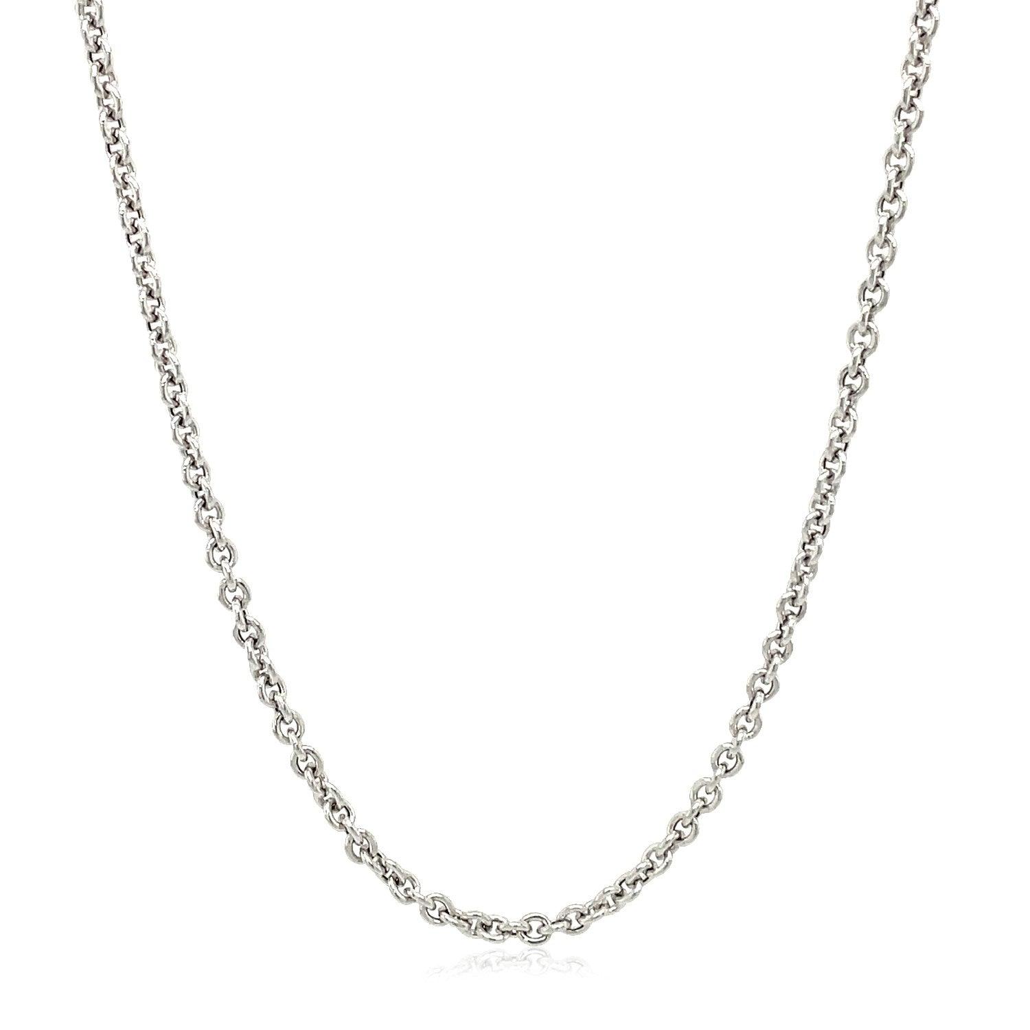 2.2mm 14k White Gold Forsantina Lite Cable Link Chain - Dainty & Elegant Jewelry for Women, Perfect for Layering, Gift Giving & Everyday Wear