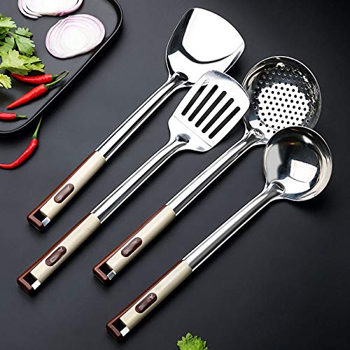 Premium Stainless Steel Kitchen Cooking Tool Set - Spatula, Spoon, Shovel, Colander & Pasta Scoop - Durable Utensils for Baking, Grilling & Food Prep - Perfect for Home Chefs & Professional Kitchens