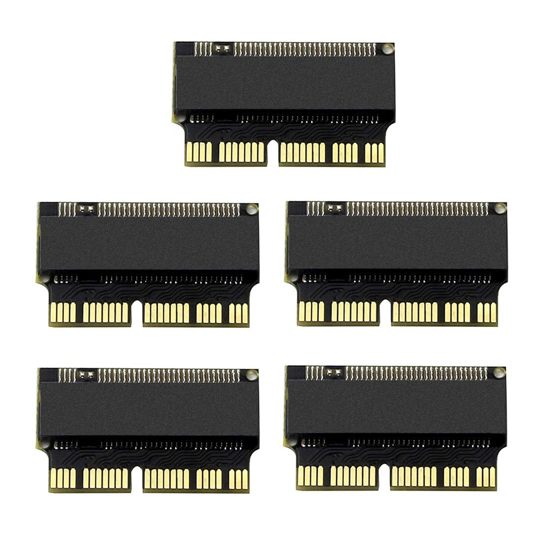 JMT M.2 NVME SSD to PCIe Adapter - 5PCS M.2 NGFF to SSD Converter for MacBook Air Pro 2013-2015 (A1465/A1466/A1502/A1398) - Upgrade Laptop Storage with PCI-E x4 Speed - Perfect for Data Transfer & Gaming Performance Boost