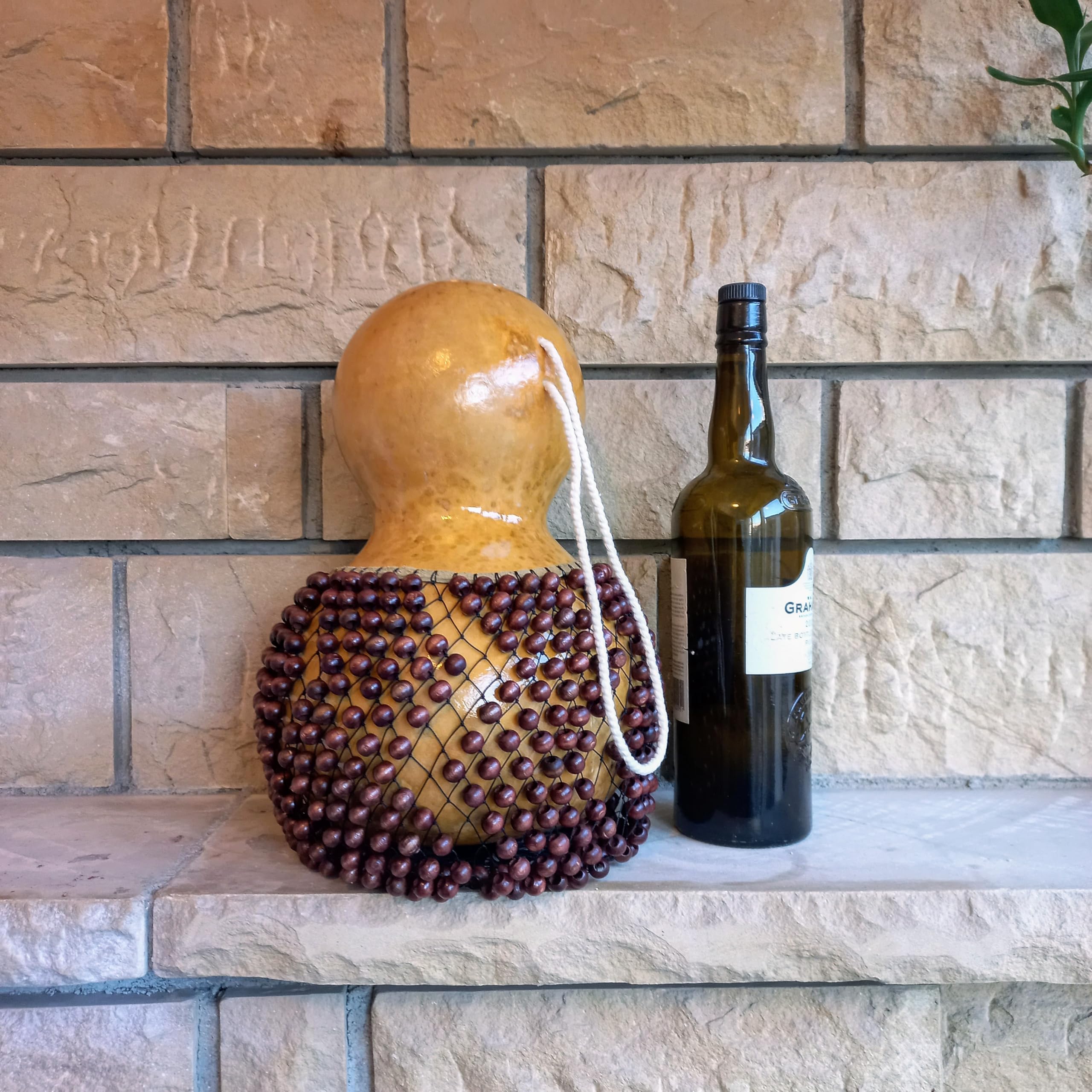 Brown Beaded Gourd Shekere Instrument - Authentic African Ewe Percussion & Latin Rhythm Shaker - Perfect Musician Gift for Birthdays, Performances & Music Therapy