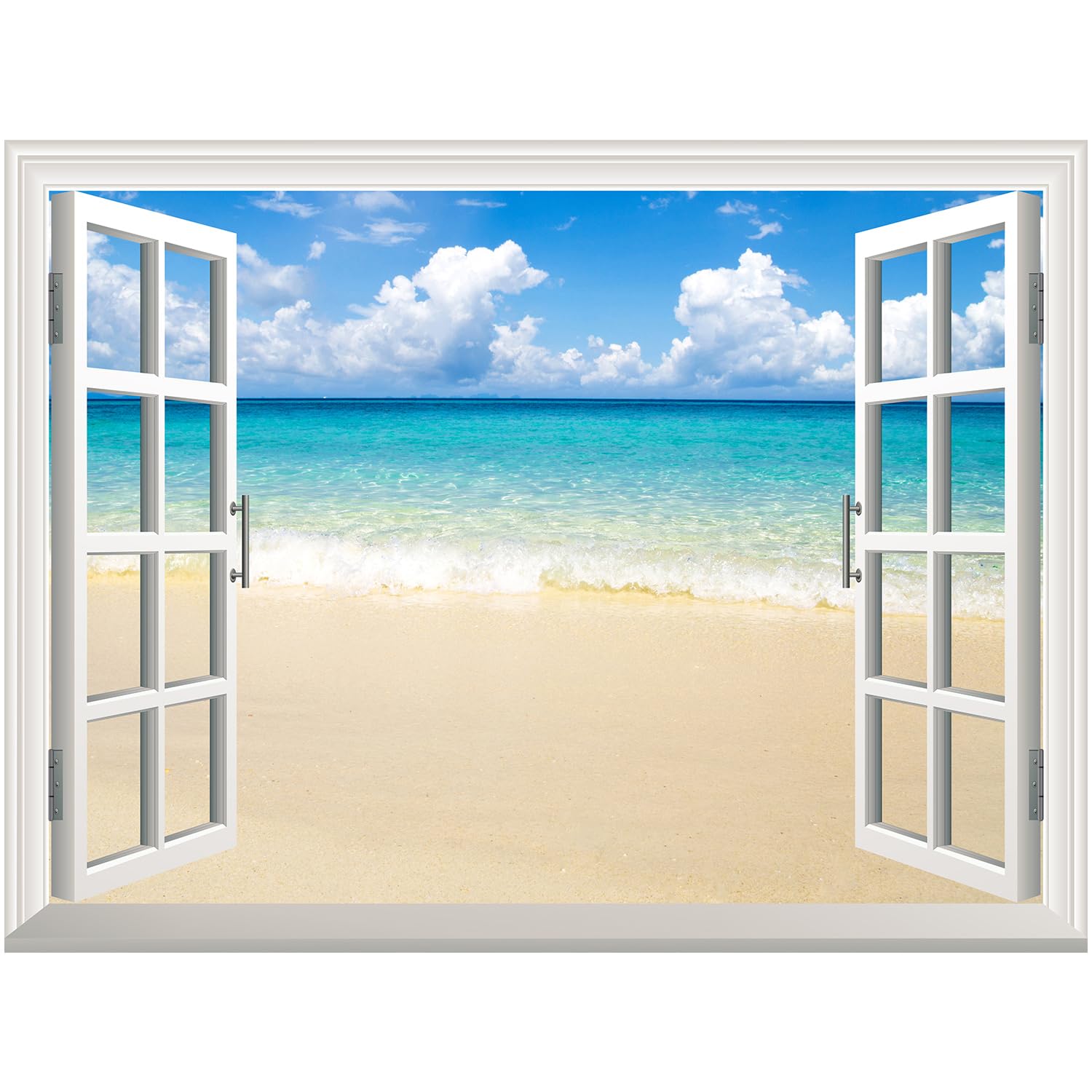 Wall26 Removable Wall Sticker & Mural - Tropical Beach Ocean View | 36x48 Inch Self-Adhesive Wall Decor for Living Room, Bedroom, Office | Easy Peel & Stick Design for Home & Commercial Spaces