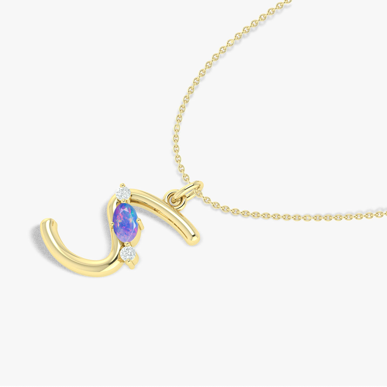 Lavender Opal Gemstone Letter 