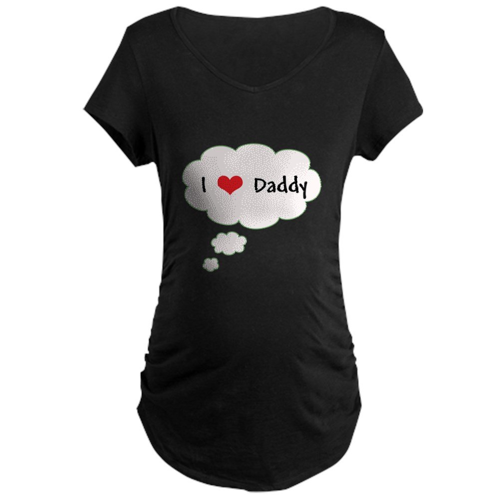 I Love Daddy Maternity T-Shirt - Comfortable Dark Maternity Tee for Pregnant Women | Perfect for Pregnancy Announcements, Baby Showers & Family Photos