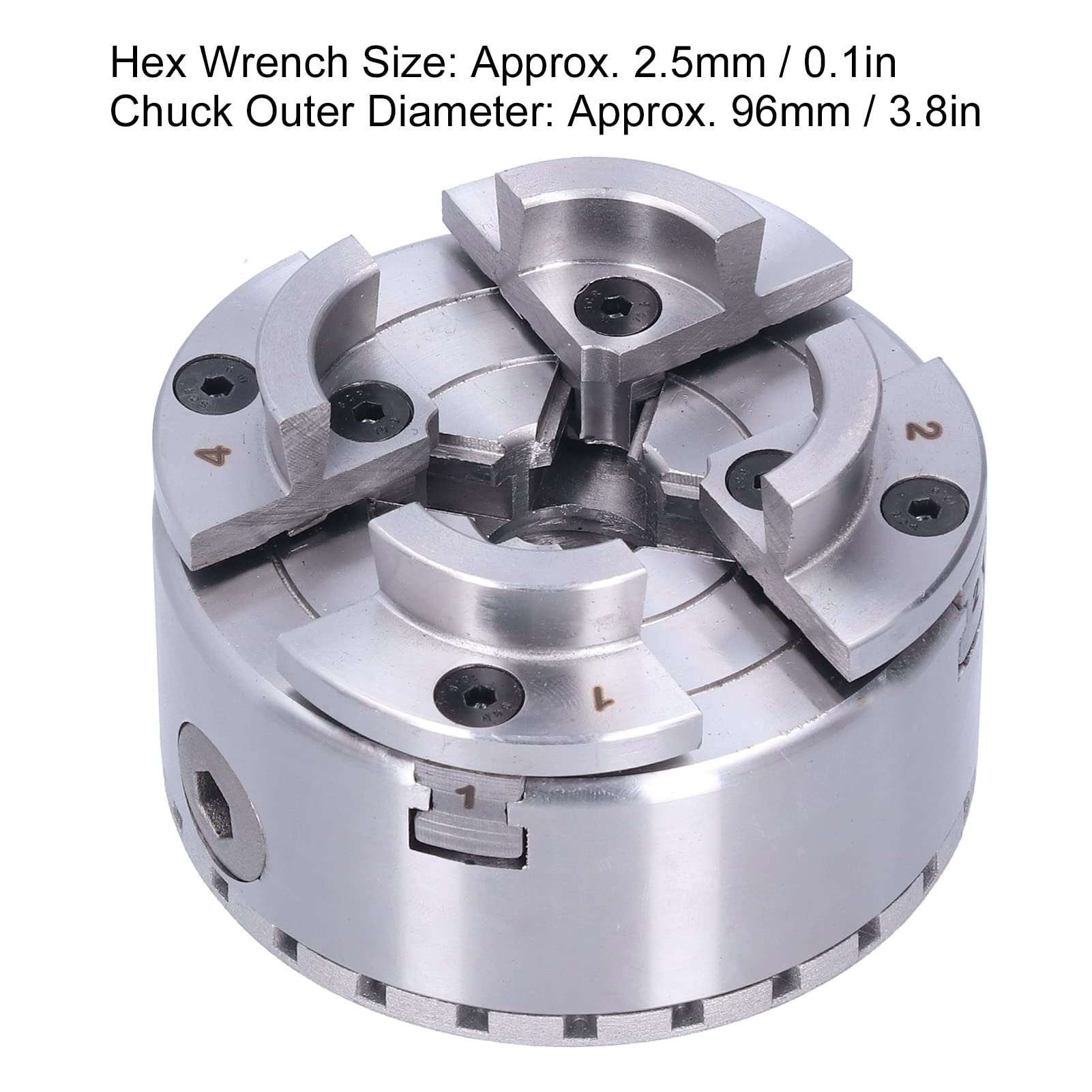 Self Centering Lathe Chuck 4in 4 Jaw M33 Mount for Woodworking & Metalworking – Perfect for Power Lathes, DIY Projects, and Precision Machining