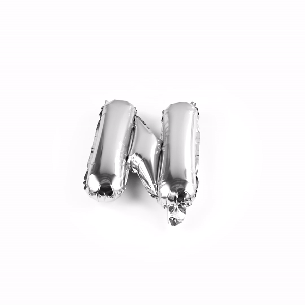 Balloonify Silver Mylar Letter N Balloon - 16 Inch Large Foil Alphabet Balloon for Birthday Party Decorations, Baby Shower, Graduation & Wedding Celebrations - 1 Count Box