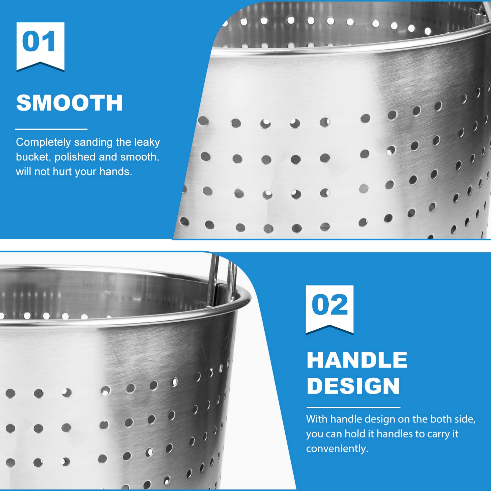 UPKOCH Stainless Steel Steamer Basket Insert with Handle for Stock Pot – Perfect for Boiling Crab, Crawfish & Seafood | Ideal for Crab Boils, Steaming Vegetables & Large Batch Cooking