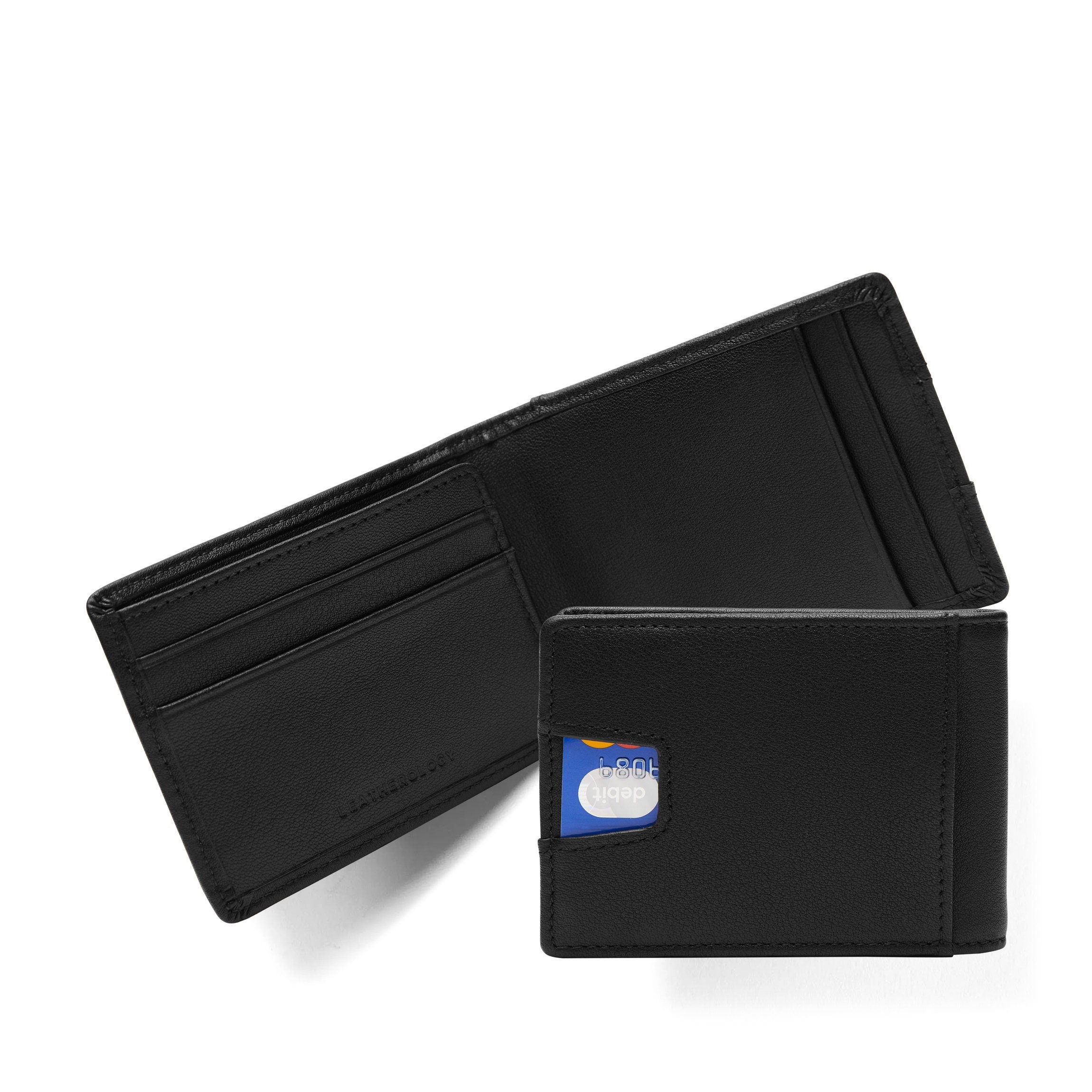 Slim Utility Card Wallet - RFID Blocking Black Onyx Minimalist Wallet for Men & Women | Perfect for Travel, Business & Everyday Use
