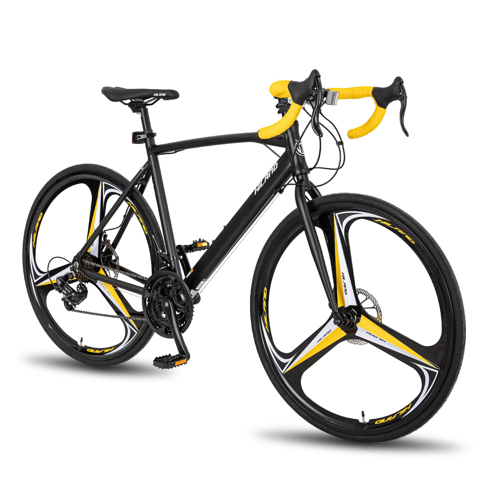 Hiland Aluminum Road Bike - 21-Speed Shimano Drivetrain, 700C Wheels for Men | Lightweight Racing Bicycle for Commuting, Fitness & Outdoor Cycling