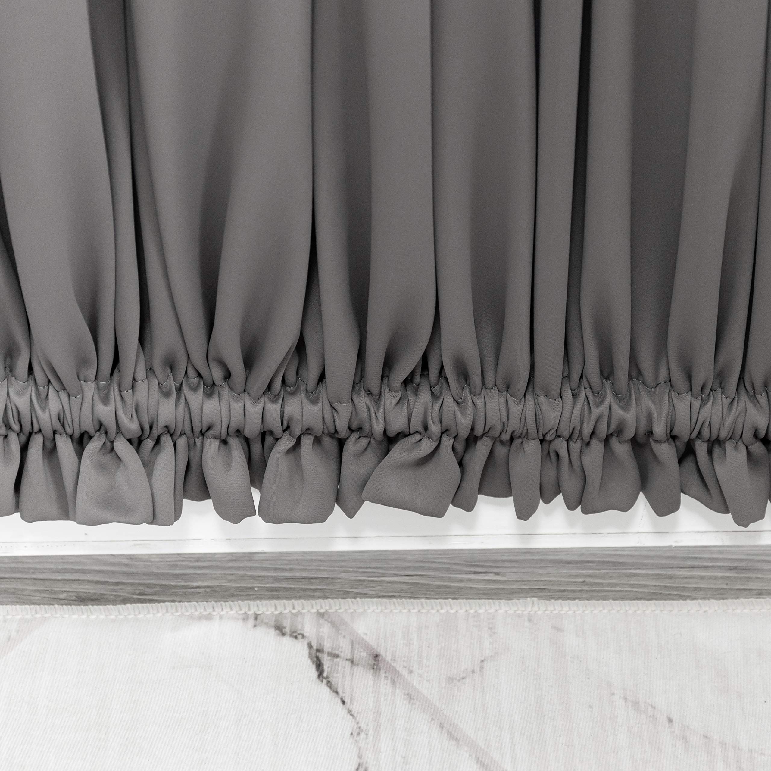 Blackout Thermal Insulated Door Curtains for French Doors - 54x72 Inch Grey Sidelight Window Panel - Spring Garden Home Decor for Front Entryway & Patio Doors